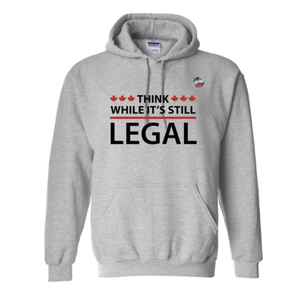 Grey Unisex Hoodie (Think While Its Still Legal)