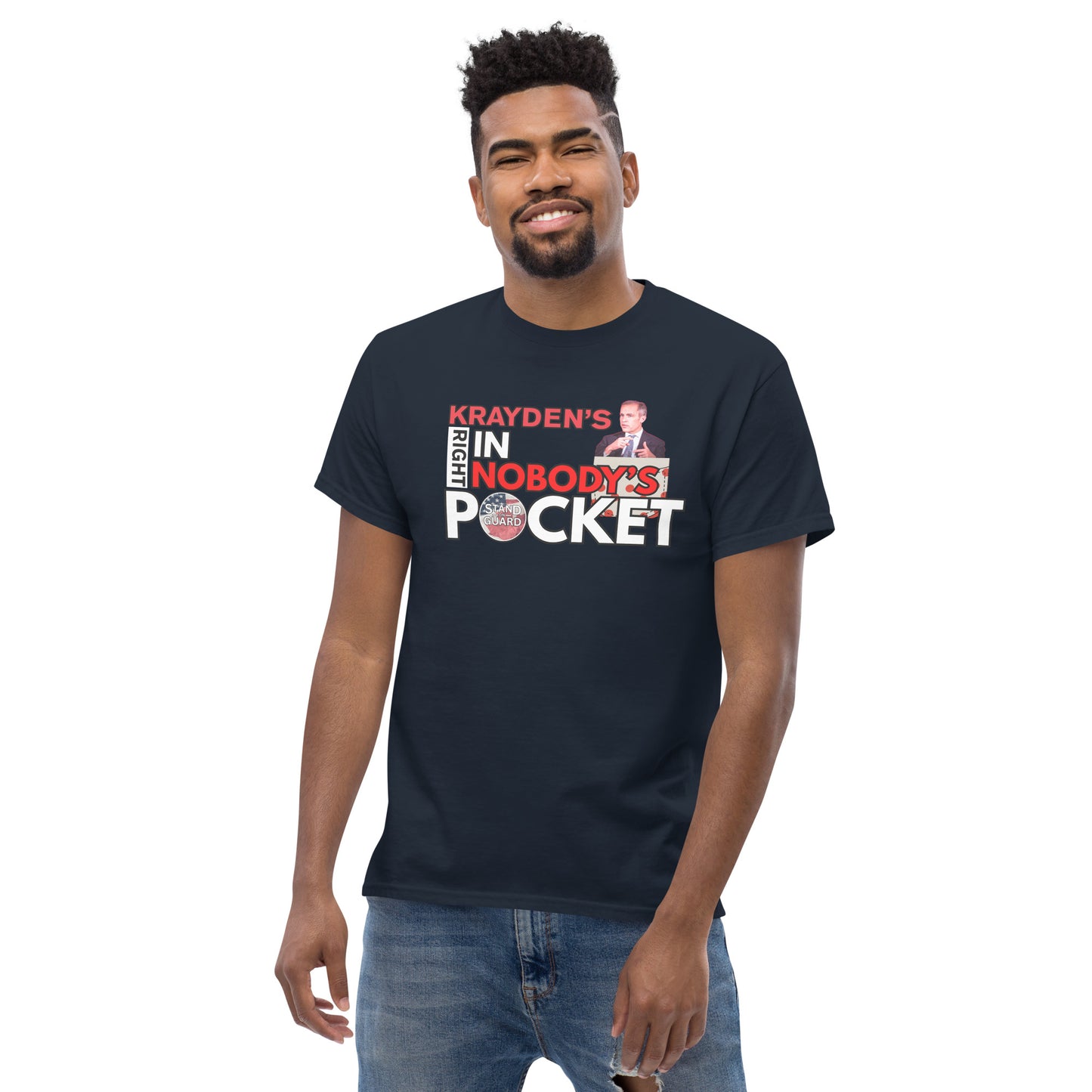 NEW! Nobody's Pocket Krayden's Right Unisex classic tee (Navy blue)