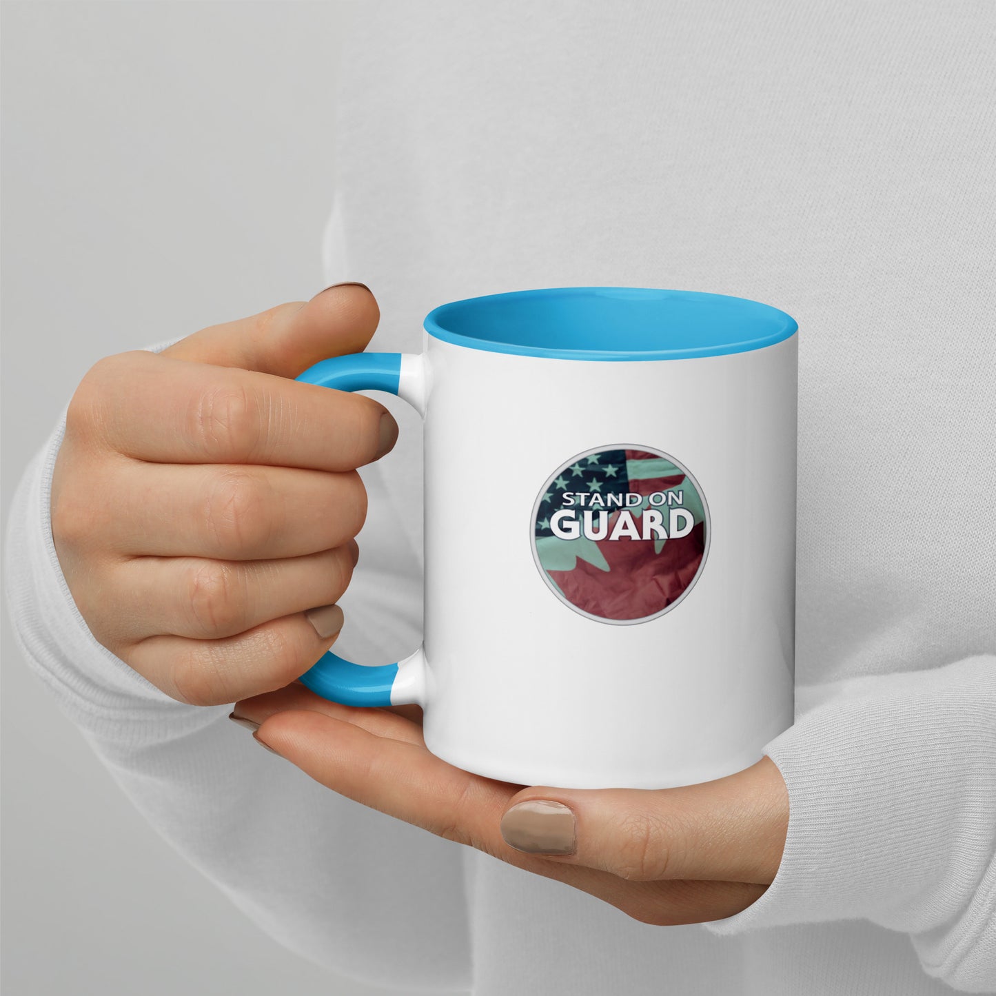 Stand on Guard Mug with Blue Color Inside (2 Choices: 11oz & 15oz)