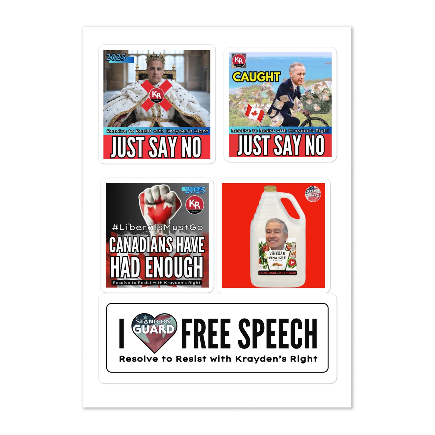 10-Trigger Stickers -- Champagne Like Vinegar (Stand on Guard & KR Branding)