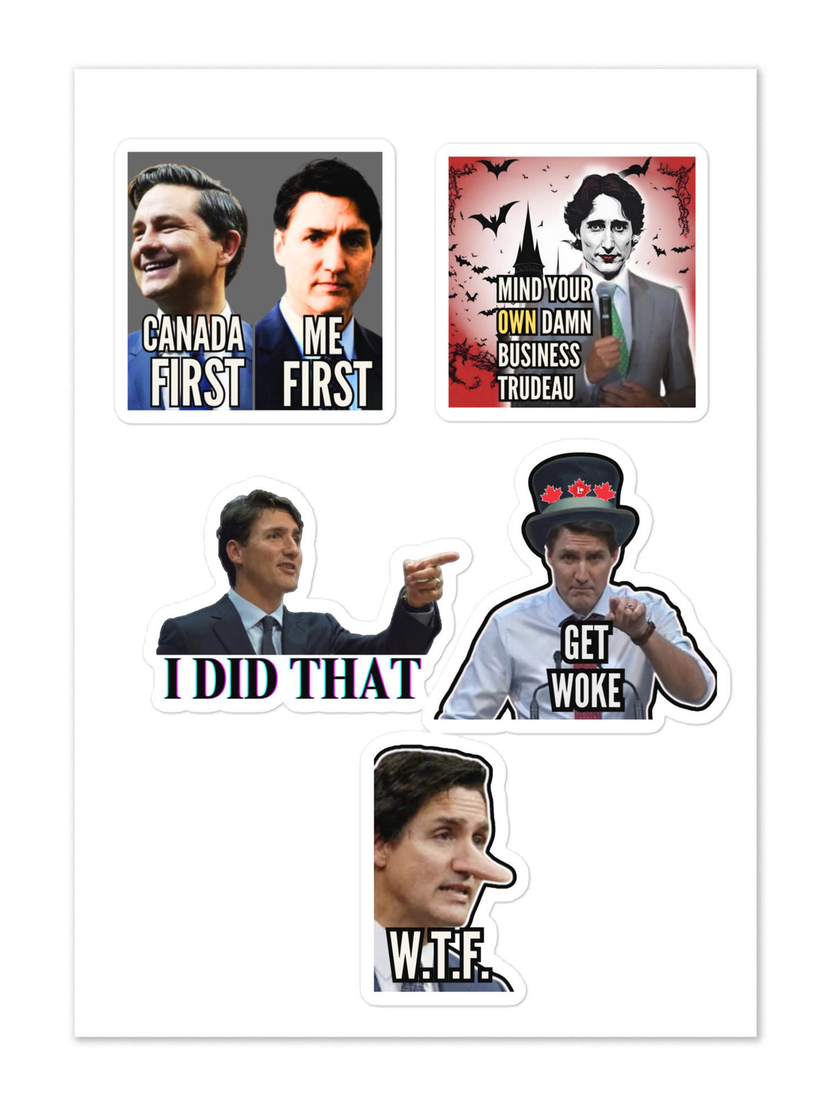 Trudeau Stickers 4. Trigger Stickers -- Trudeau 2 (Stand on Guard)