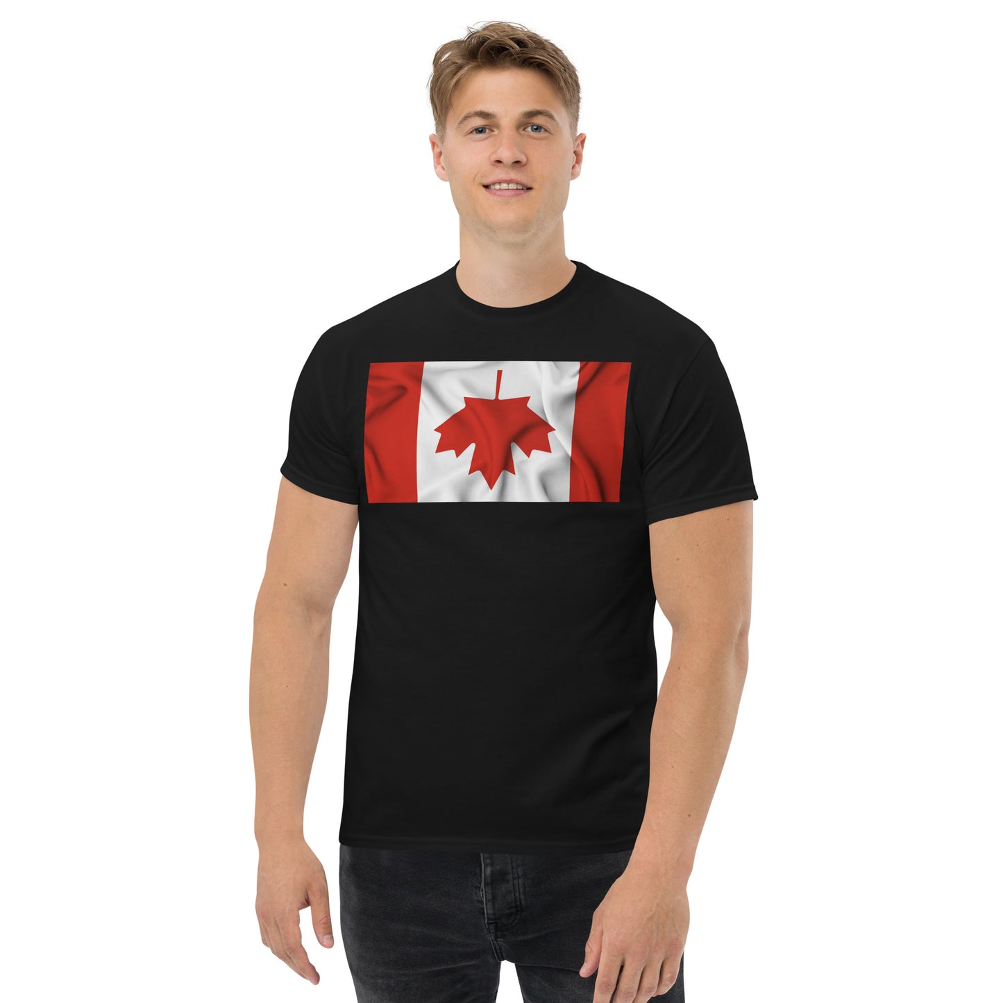 Canada Protest Upside Down Maple Leaf Unisex classic tee (Black, Pink, Blue, Grey)