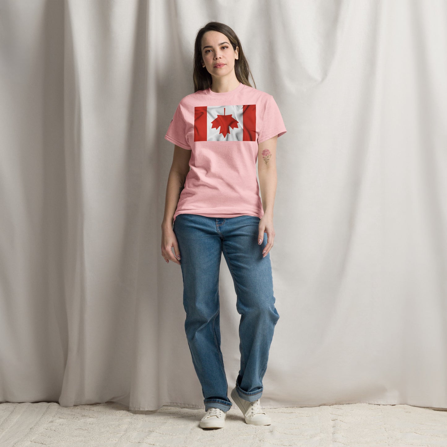 Canada Protest Upside Down Maple Leaf Unisex classic tee (Black, Pink, Blue, Grey)