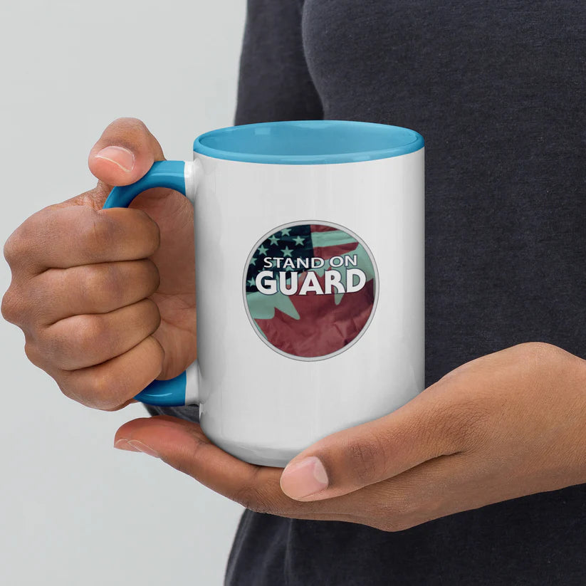 Stand on Guard Mug with Blue Color Inside  (2 Choices: 11oz & 15oz)