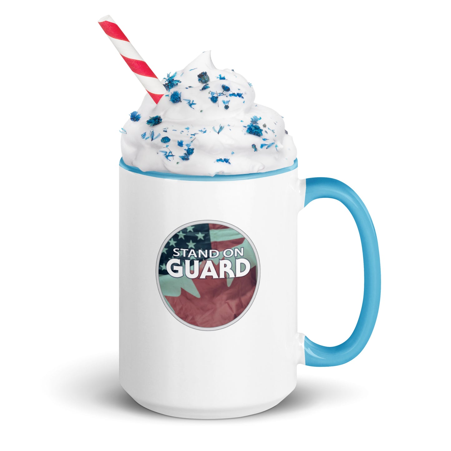 Stand on Guard Mug with Blue Color Inside  (2 Choices: 11oz & 15oz)